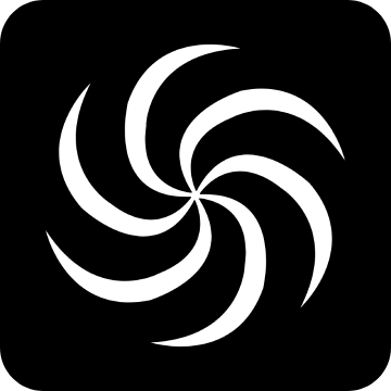 The aspect of Space, a white spiral amidst black.